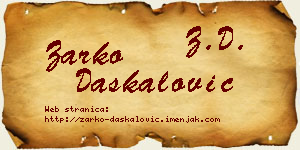 Žarko Daskalović vizit kartica